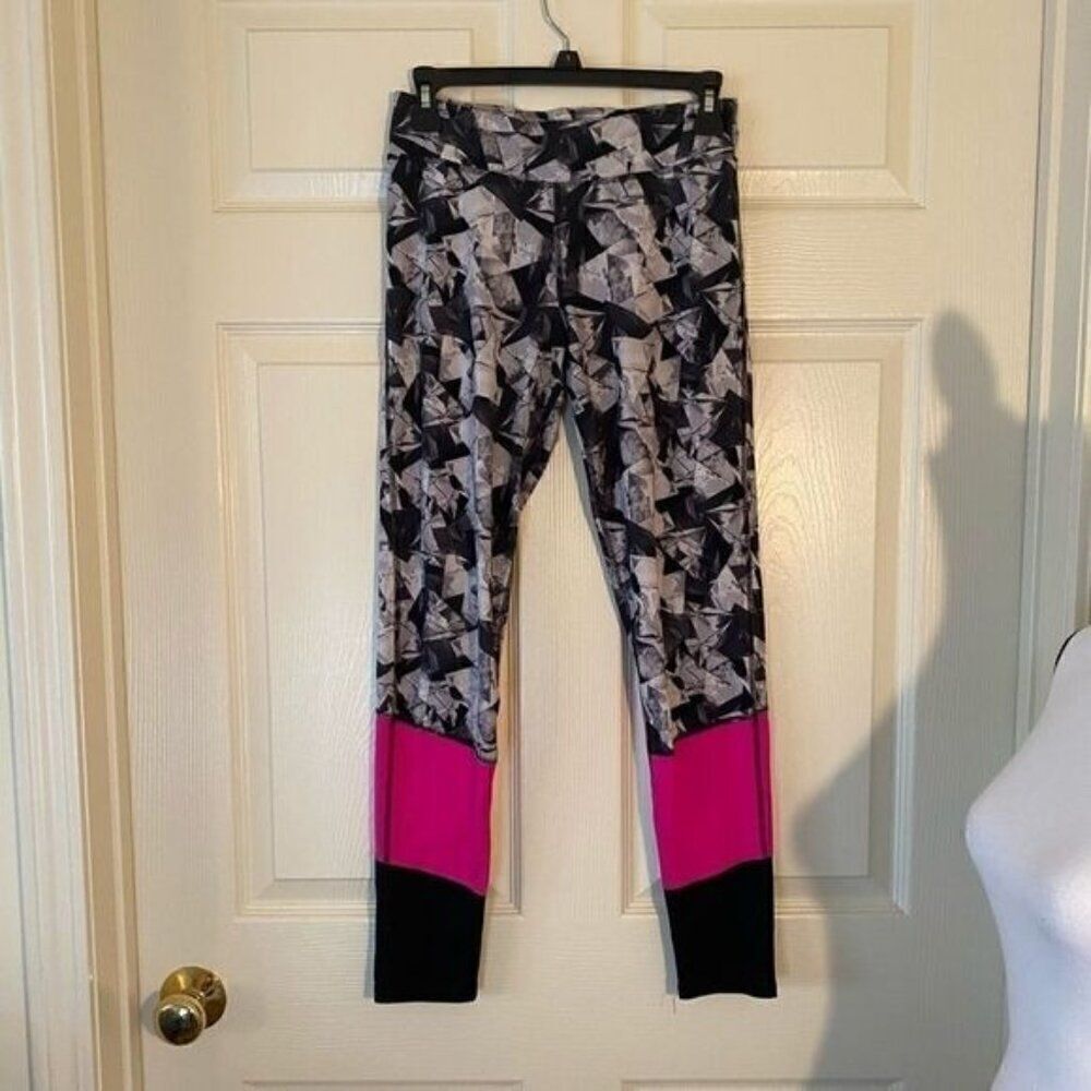 Champion women's multicolor patterned athletic spandex high rise leggings sz XL
